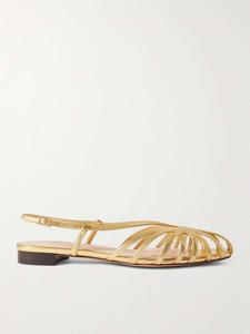 Сандалии из металлизированной кожи Devon Loeffler Randall, золотой