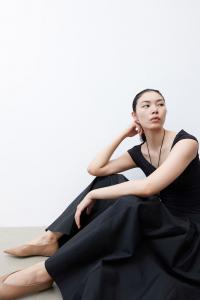 Рубашка с вырезом «балерина» H&M, черный