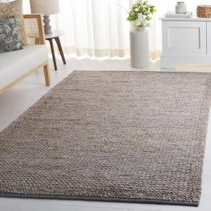 Ковер SAFAVIEH, 153 x 244 см, Natural Fiber Collection, Grey, ручной работы из джута, идеально для гостиной, спальни, домашнего офиса, столовой зоны (NF954F-5)