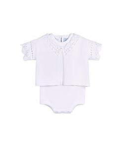 Детский комплект: кардиган и комбинезон с кружевом для девочек - Baby Feltman Brothers, белый