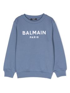 Толстовка с логотипом Balmain Kids, синий