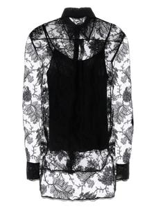 Рубашка Ermanno Scervino из цветочного кружева, черный