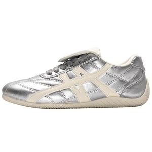 Низкие кроссовки для детей и подростков с амортизацией, износостойкие и противоударные Peter pan, серебряный