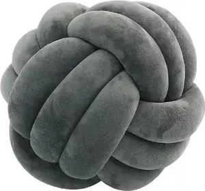 Подушка-шар с узлом, круглая подушка, украшение, декоративная подушка с узлом, напольная подушка для дома, плюшевая подушка-балансир с наполнителем, подушка для поясницы в автомобиль, украшение, детская игрушка JedBesetzt