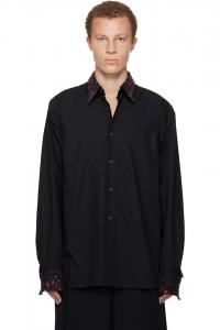 Рубашка с отделкой из пайеток Dries Van Noten, черный