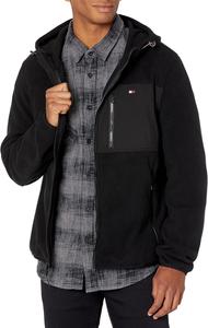 Мужская флисовая куртка с капюшоном Tommy Hilfiger Performance, Black/Black Mixed Media