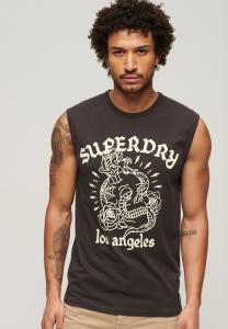 Топ TATTOO GRAPHIC Superdry, цвет bison black
