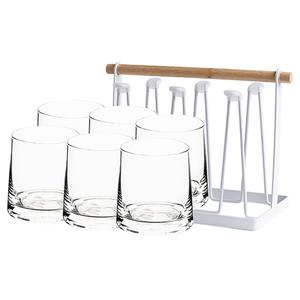 Стеклянные стаканы KAWASIMAYA, Transparent Whiskey Drinkware (6 Pack)+Glass Holder