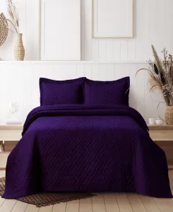 Комплекты больших стеганых одеял из микрофибры Brisbane Tribeca Living, темно-фиолетовый