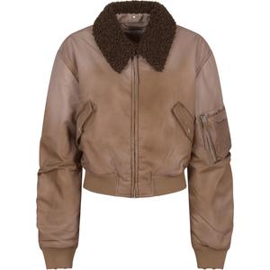 Acne Studios Куртка-бомбер с меховым воротником, Sandy Beige