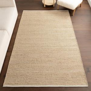 nuLOOM Eladia однотонный джутовый ковер 153 x 244 см для столовой гостиной, Natural/Ivory