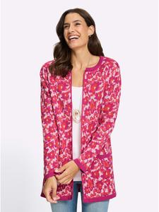 WITT WEIDEN Жаккардовый кардиган с узором цвета фуксии и кораллового оттенка