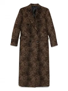 Двубортное пальто с леопардовым принтом Eraldo, коричневый
