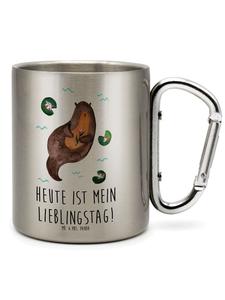 Кружка Выдра, водяная лилия с надписью в серебре Mr. & Mrs. Panda