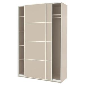Гардероб PAX/MEHAMN IKEA, 150x66x236 см, цвет grey-beige/double sided grey-beige