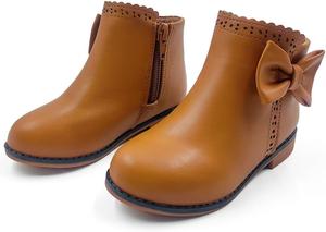 Детские ботинки для девочек на щиколотку, модные ботинки с молнией, короткие замшевые ботиночки для малышей и маленьких детей CIXVXCI, Brown