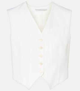 Укороченный шерстяной жилет Stella McCartney, кремовый