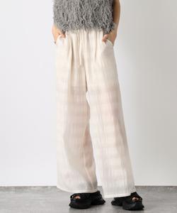 Прозрачные широкие брюки из люрекса Jeanasis, цвет Off-White(08)