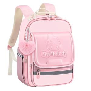 Sanrio Искусственная кожа Полиэстеровый школьный рюкзак Детский фиолетово-розовый, [3D 3D Effect Lighter Back Pad]My Melody-Pink