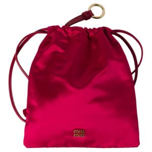 Сатиновый клатч женский розово-красный MIU MIU