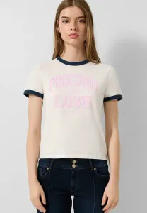 Футболка с принтом Qs, Creme