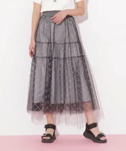 Многоярусная юбка из тюля с люрексом Jill By Jill Stuart, цвет Gray