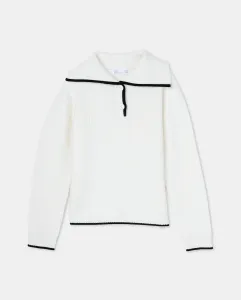 Детский джемпер с морским воротником и пуговицами Kids El Corte Inglés, экрю