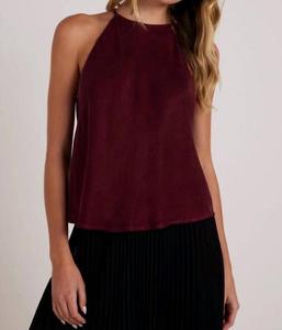 Топ с косой бретелью через шею цвета Deep Plum Bella Dahl