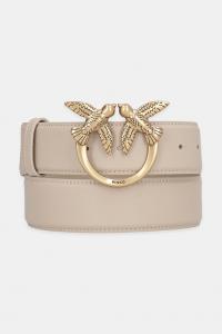 Кожаный ремень Pinko, бежевый