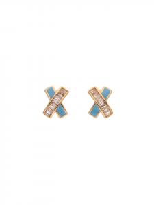 Faina Женские серьги из розового золота с бирюзой