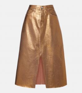 Джинсовая юбка миди Victoria Veronica Beard, Antique Brass