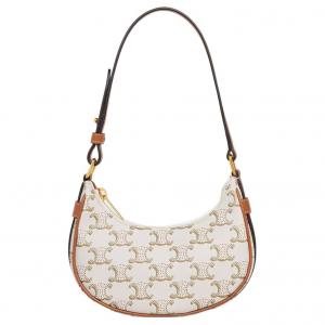 Кожаная подмышечная сумка из коровьей кожи, миниатюрная женская плечевая сумка белого цвета CELINE