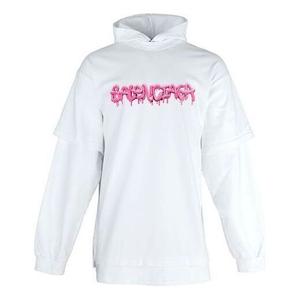 Толстовка slime double long sleeve hooded t-shirt 'white bubblegum' Balenciaga, белый