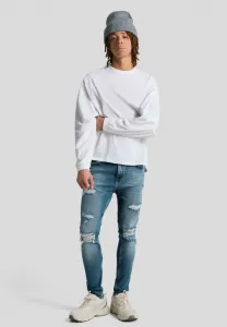Узкие джинсы Bershka, Light-Blue Denim