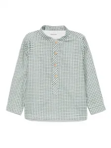 Рубашка в клетку гингем Paz Rodriguez, зеленый