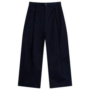 Пышные хлопковые брюки-плиссе Sorte Studio Nicholson, темно-темно-синий