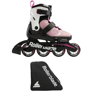 RollerBlade Детские роликовые коньки, регулируемые, для мальчиков и девочек, розовые/белые, размер S (28-32 см)
