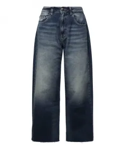 Синие хлопковые джинсы с широкими штанинами Icon Denim, синий