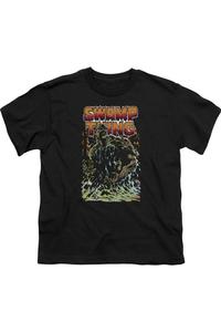 Футболка с коротким рукавом для детей "Лига справедливости Америки: Болотная тварь" Gildan, черный