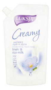 Luksja, Кремовое, увлажняющее жидкое мыло Льняное и рисовое молоко, 400 мл