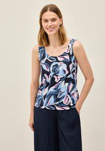 Топ Cecil MIT SMOK-DETAILS, Blau/Dark Blue