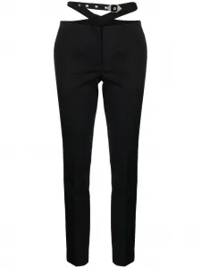 Шерстяные брюки The Attico, черный