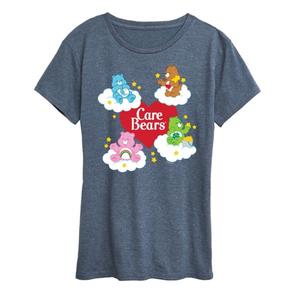 Женская футболка Care Bears с принтом в виде сердца и логотипом медвежонка Licensed Character, синий