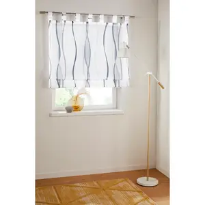 Мой дом римская штора «Димона» с петлями, прозрачная, вуаль, полиэстер My Home, белый/серебристый/серый