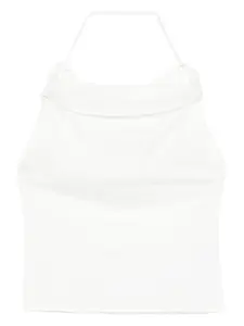 Драпированный топ Christophe с вырезом халтер Paris Georgia, белый