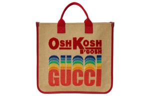 Сумка-шоппер OshKosh B'gosh Collaboration из 100% хлопка с атласной отделкой, детская, бежево- GUCCI, Set (Bag+Dust Bag)