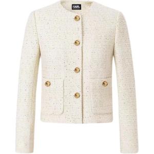 Куртки и пальто KARL LAGERFELD FW24 женские экрю KARL LAGERFELD / Karl Lagerfeld Jeans