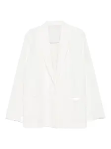 Пиджак с одной пуговицей и заостренными лацканами Alberta Ferretti, белый
