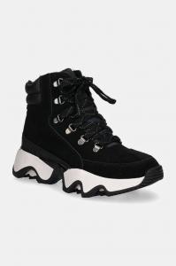 Ботинки женские Sorel на толстой подошве со шнуровкой, черный
