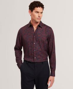 Мужская рубашка Akselle Regular Fit с цветочным принтом и длинными рукавами Ted Baker, Maroon